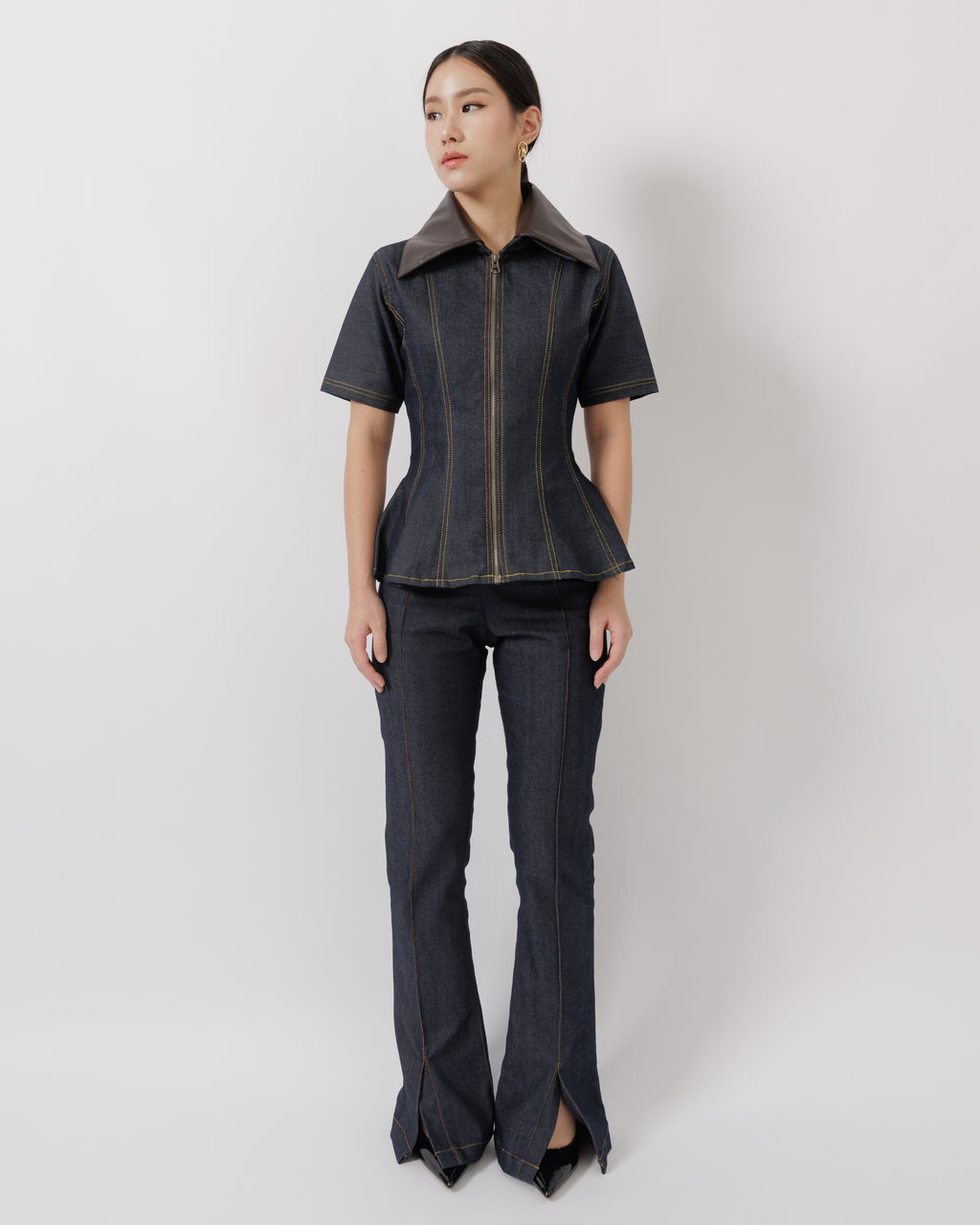 Kora Top & Brinna Pants In Denim